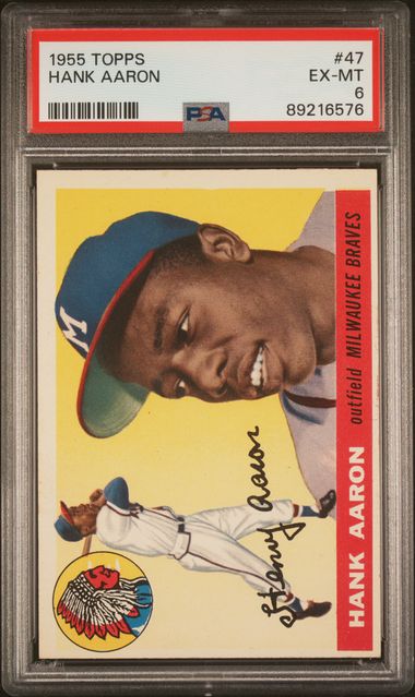 Baseball Topps Hank Aaron 1955 Topps #47 PSA 6