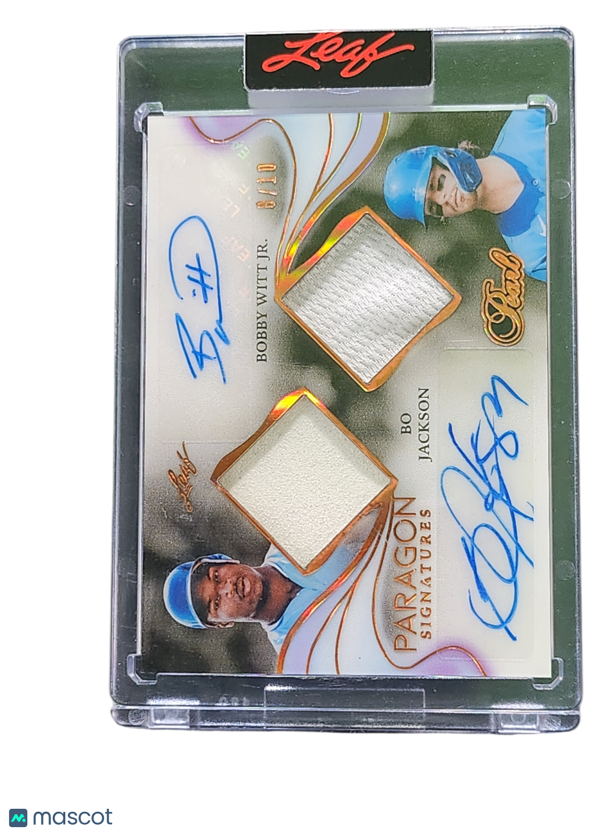 Sports 2025 Leaf Bo Jackson Bobby Witt Jr. #Ps2-01 Dual Auto 8/10 Dual Game-Used