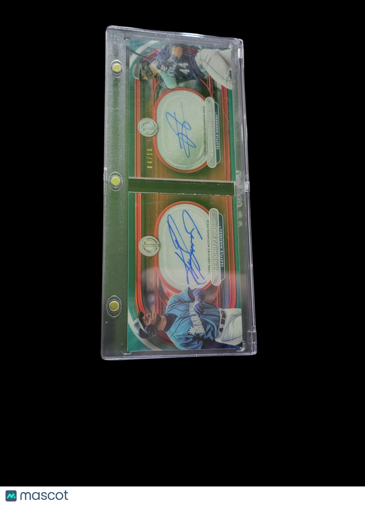 Sports Topps 2024 Topps Ken Griffey Jr. Julio Rodriguez #Ttab-GR Green /10 Auto Book Card