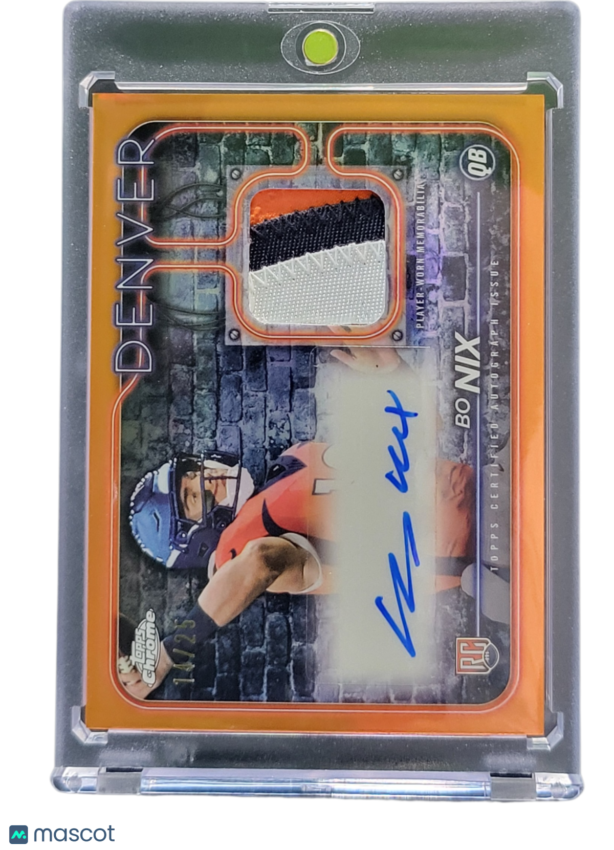 Sports Topps 2024 Topps Chrome Bo Nix #Cpa-Bn Orange Player-Worn Rookie Patch Auto Rc 14/25