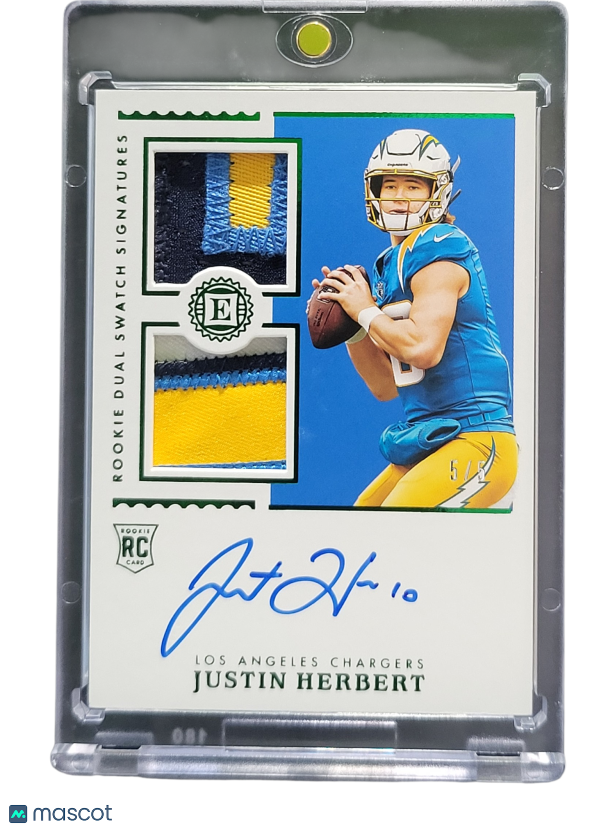 Sports Panini 2021 Panini Encased Football Justin Herbert #Rss-Jh Patch Rc Rookie Dual Swatch