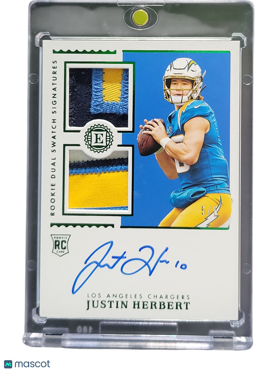 Sports Panini 2021 Panini Encased Football Justin Herbert #Rss-Jh Patch Rc Rookie Dual Swatch