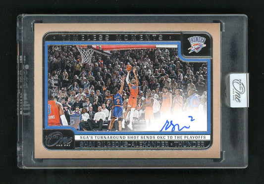 Basketball Topps 2026 One And One Shai Gilgeous-Alexander Timeless Moments Auto /49 Turnaround Shot
