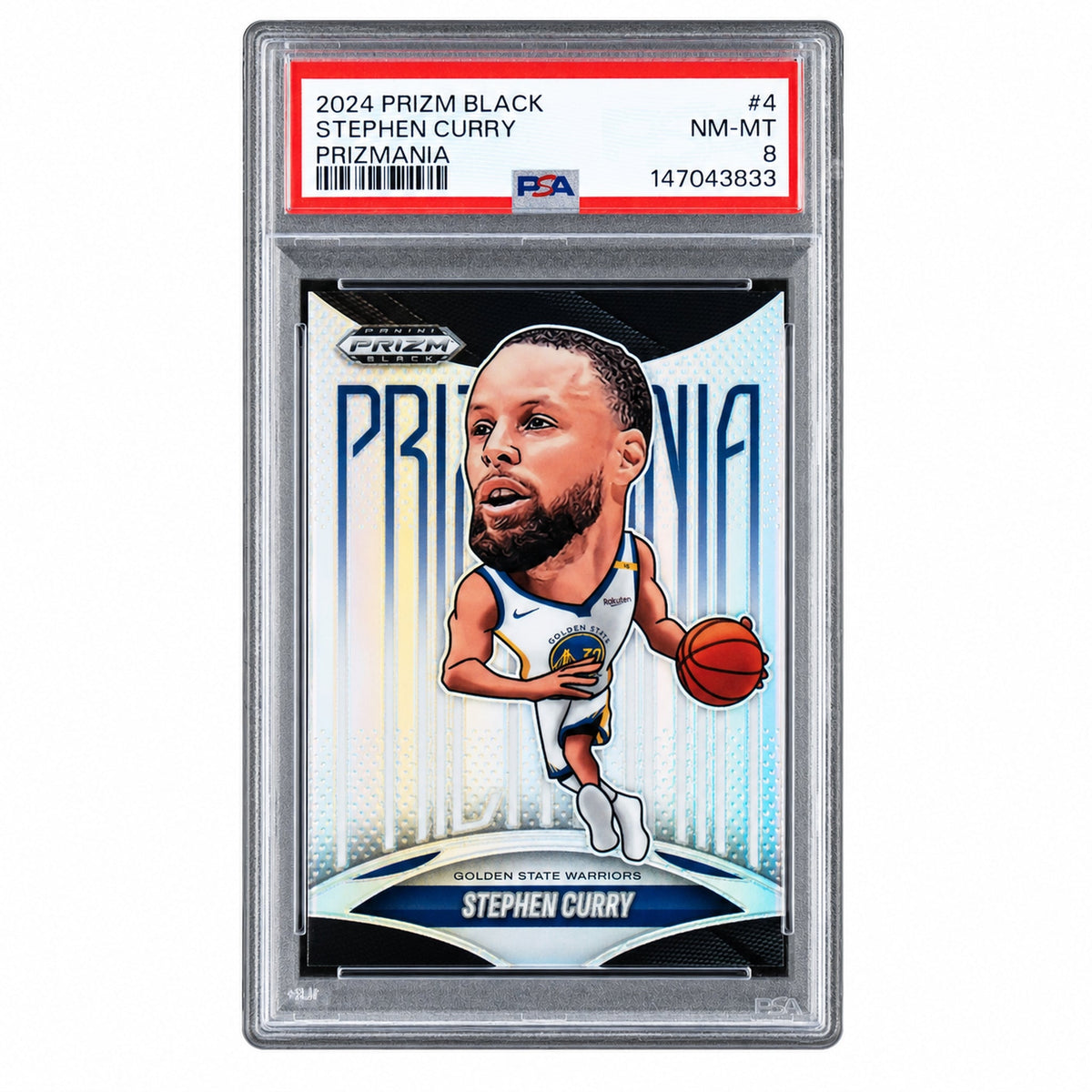 Basketball Panini 2024 Panini Prizm Black Prizmania Stephen Curry #4 PSA 8
