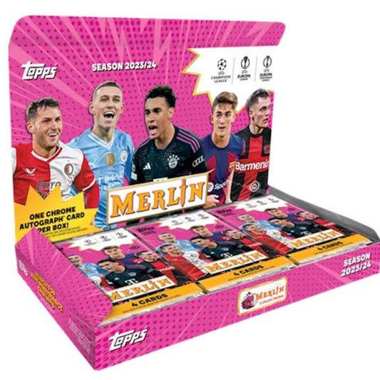 Soccer Topps 2023-24 Topps Uefa Club Competitions Merlin Chrome Soccer Hobby 12 Box Case