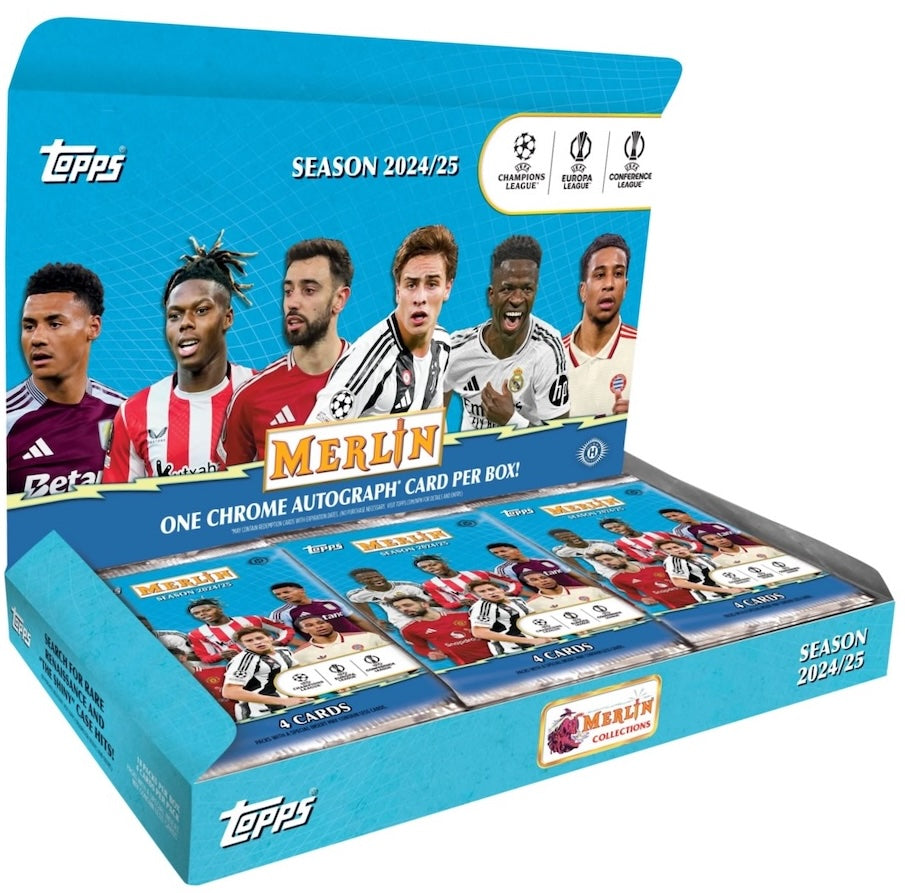 Soccer Topps 2024-25 Topps Uefa Club Competitions Merlin Chrome Soccer Hobby 12 Box Case