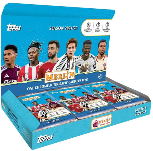 Soccer Topps 2024-25 Topps Uefa Club Competitions Merlin Chrome Soccer Hobby 12 Box Case