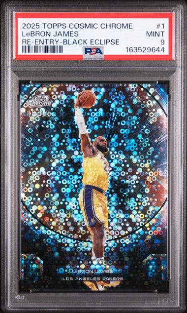 Basketball Topps Lebron James 2025 Topps Cosmic Chrome Re-Entry Black #'D 09/10 PSA 9