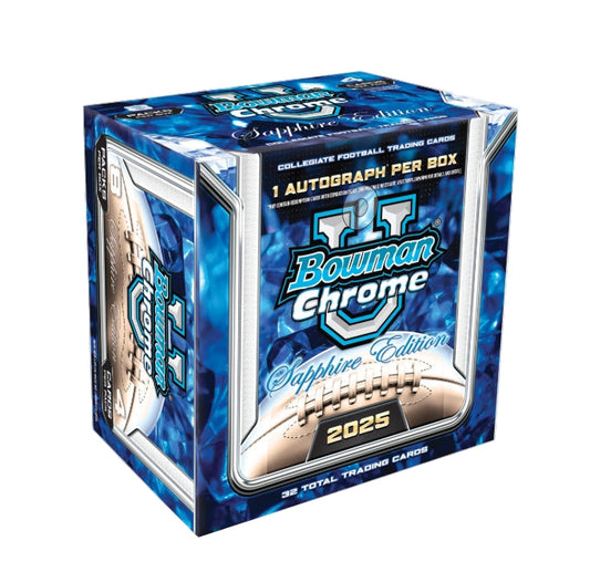 Baseball Topps 2025 Bowman Chrome University Football Sapphire Hobby 10 Box Case