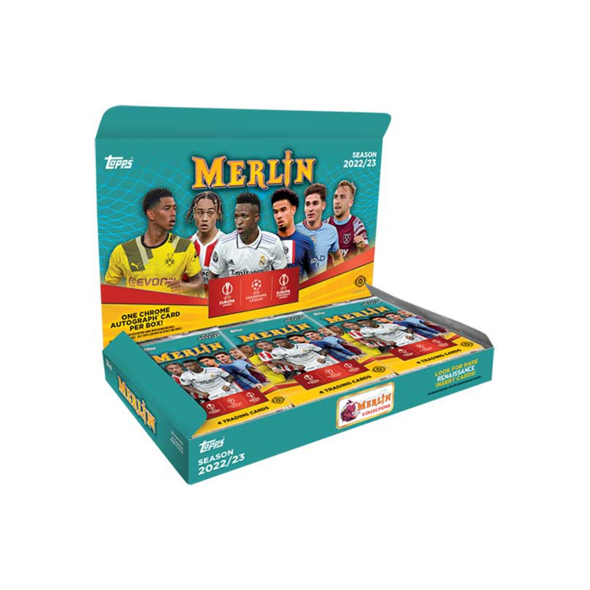 Soccer Topps 2022-23 Topps Uefa Club Competitions Merlin Chrome Soccer Hobby 12 Box Case