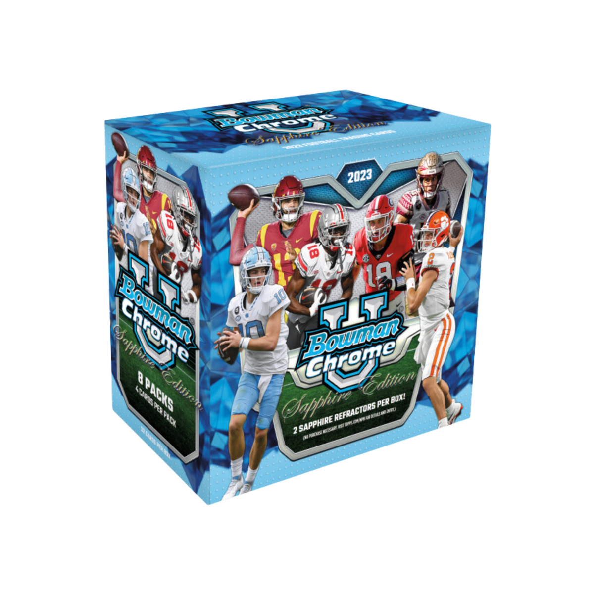 Baseball Topps 2023 Bowman Chrome University Football Sapphire Hobby Box (10 Box Case)
