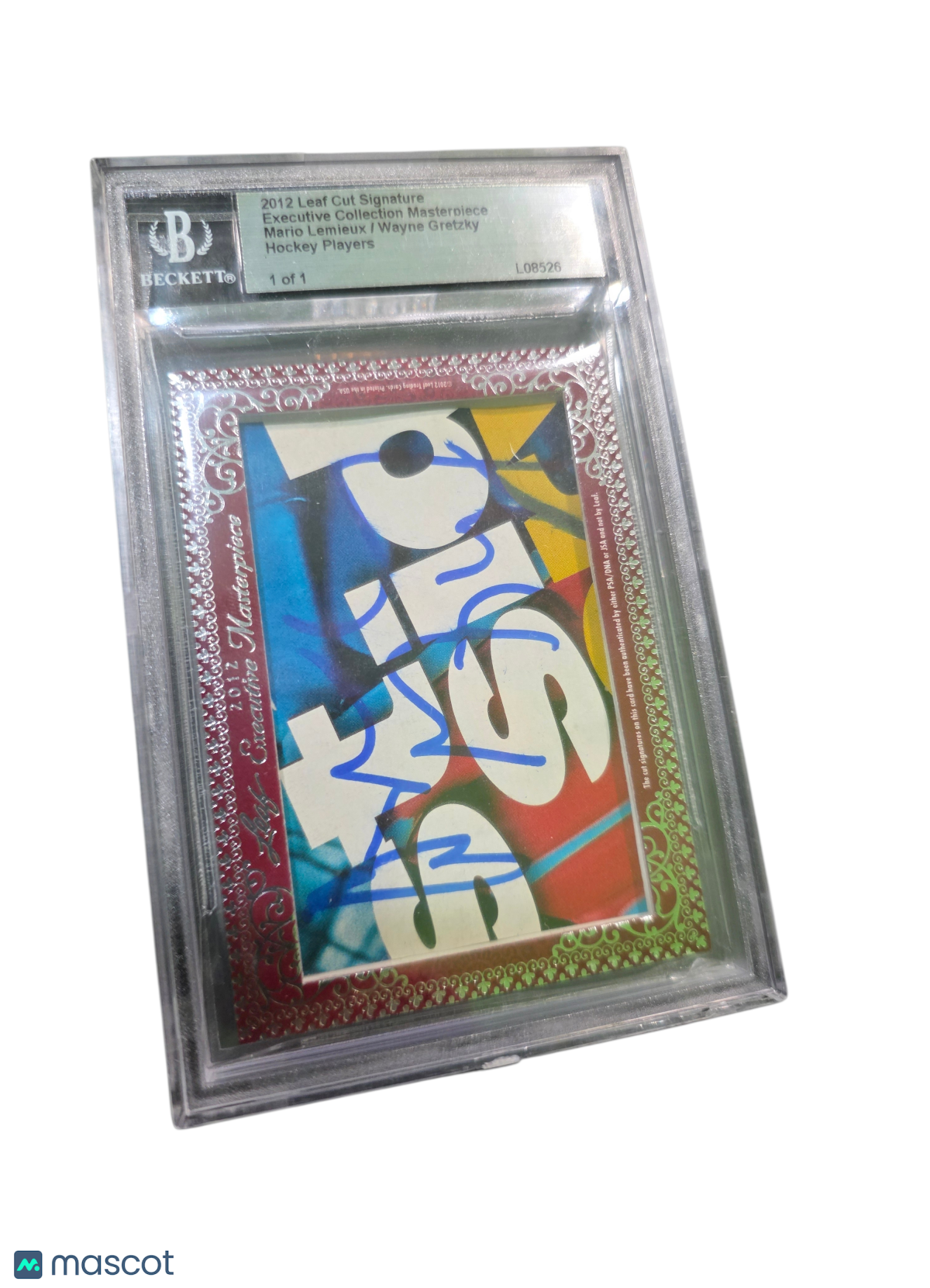 Sports 2012 Leaf Cut Signature Masterpiece Wayne Gretzky Mario Lemieux Cut Auto 1 Of 1