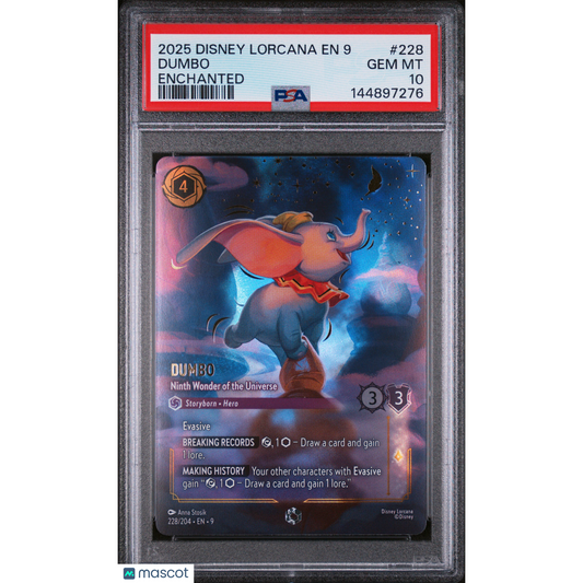 Pokémon 2025 Disney Lorcana En 9-Fabled Dumbo #228 Enchanted PSA 10