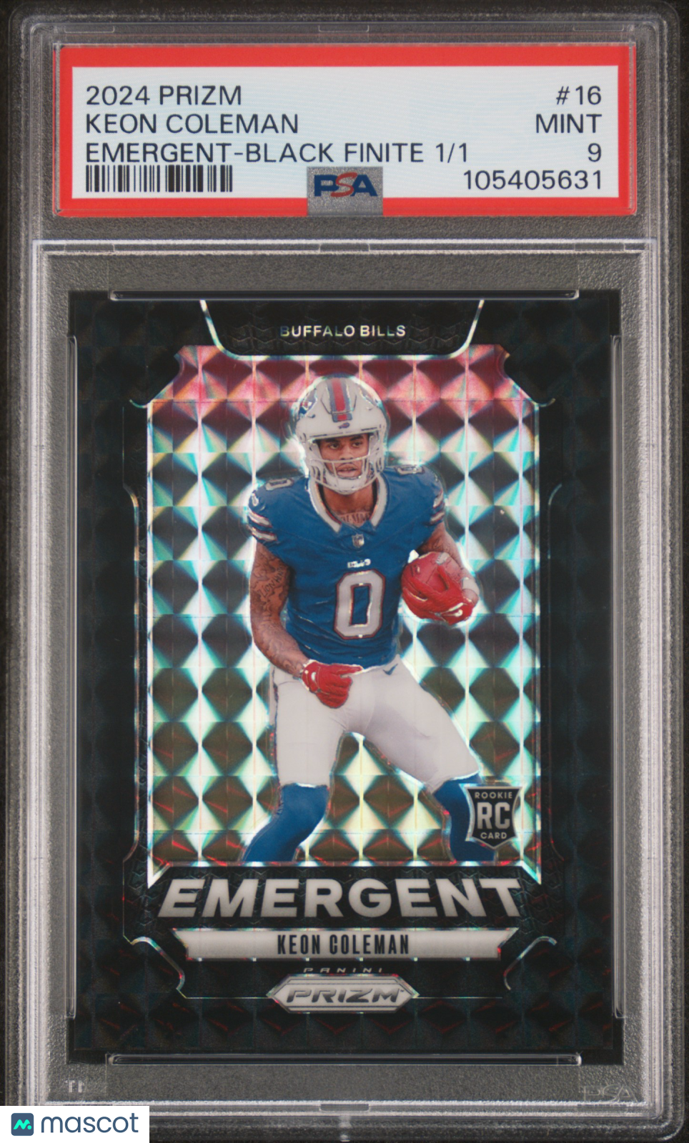 Sports Panini 2024 Panini Prizm Emergent Keon Coleman #16 Black Finite 1/1 PSA 9