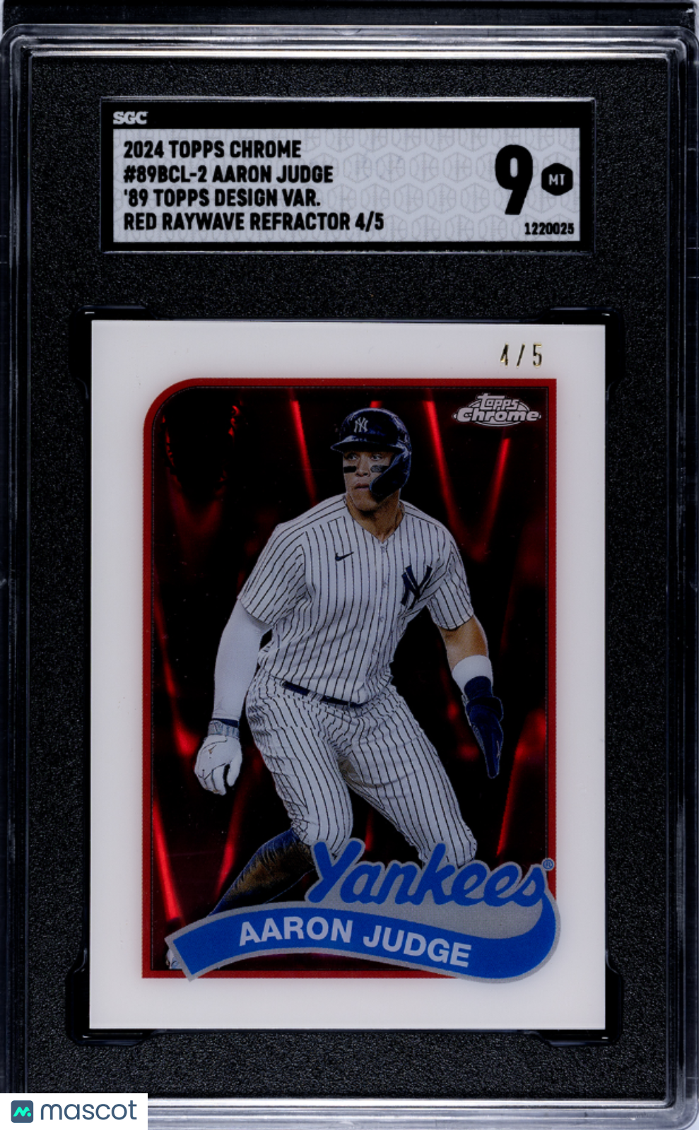 Sports Topps 2024 Topps Chrome Aaron Judge #89bcl-2 '89 Des. Var. Red Raywave Refractor SGC 9