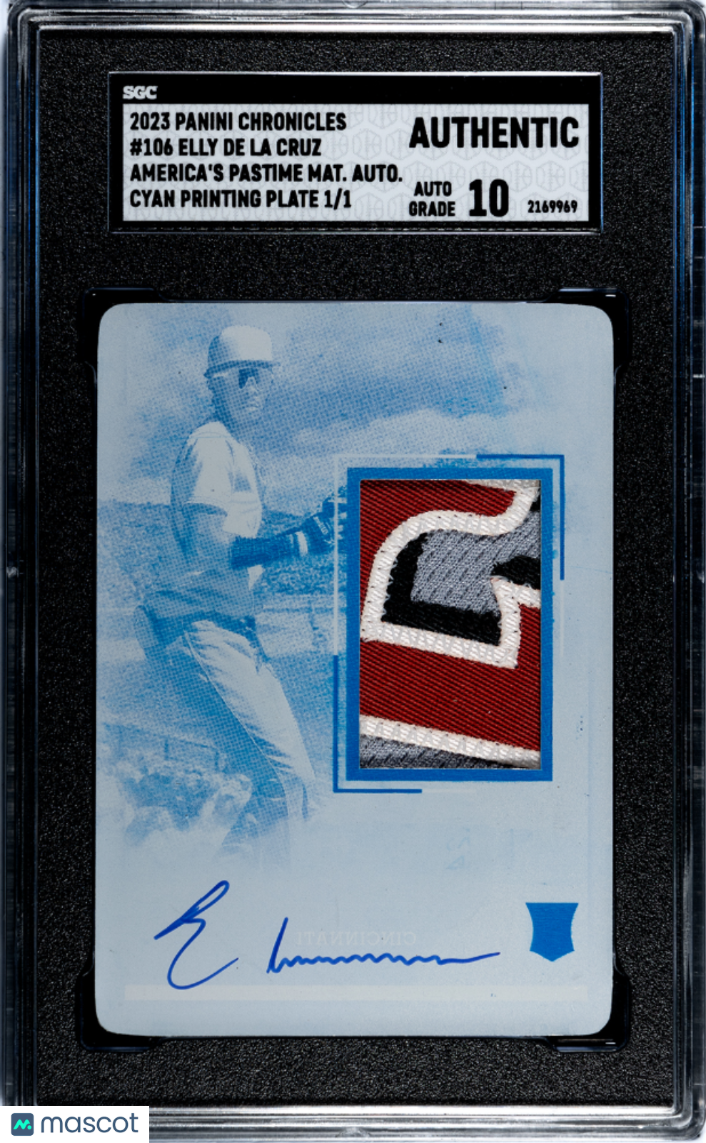 Sports Panini 2023 Panini Chronicles Elly De La Cruz #10 Auto Printing Plate 1 /1 SGC Auto 10