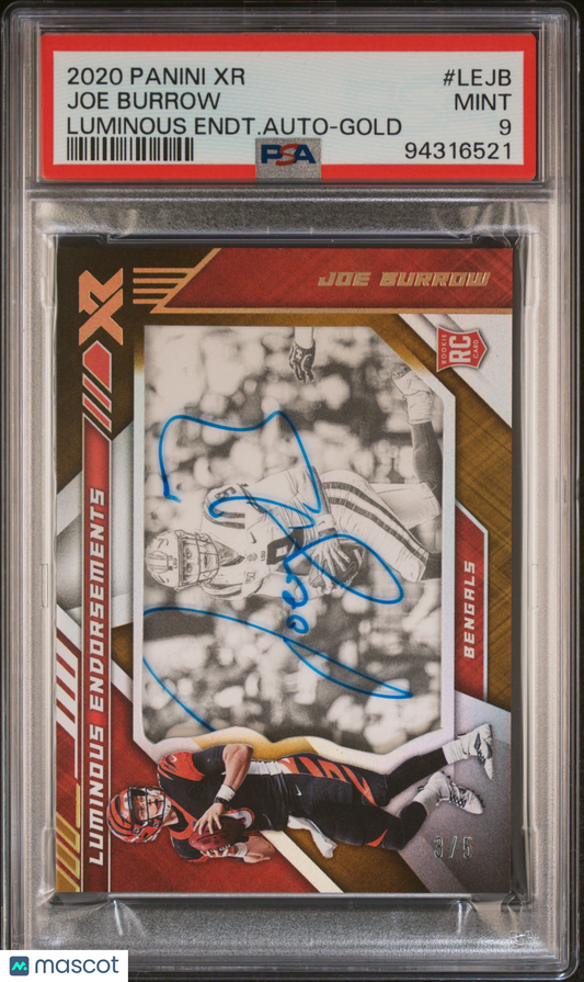 Sports Panini 2020 Panini Xr Luminous Endorsements Autographs Joe Burrow #Lejb Auto Gold 3/5