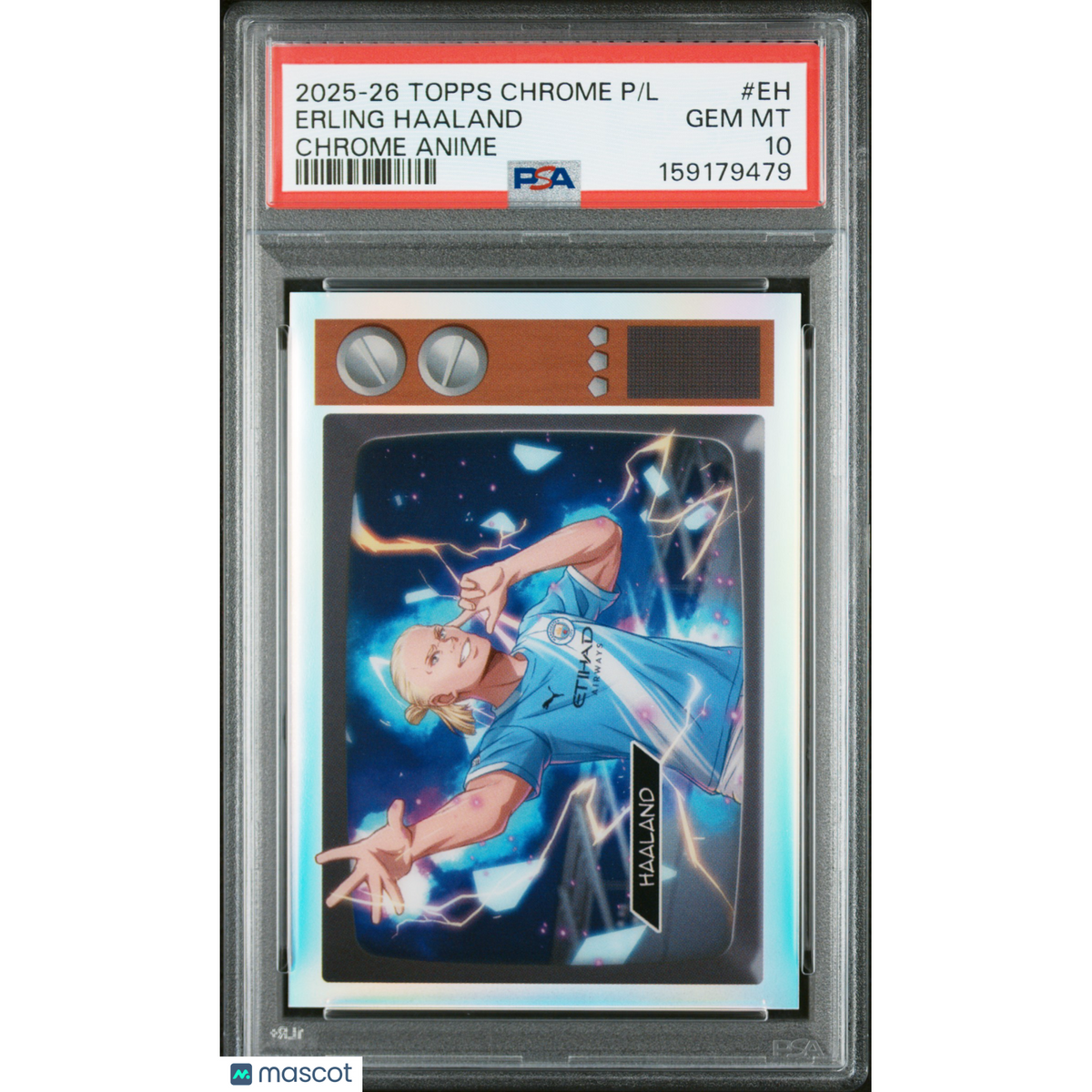 Soccer Topps 2025-2026 Topps Chrome Premier League Chrome Anime Erling Haaland #Eh PSA 10