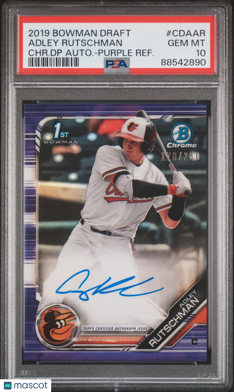 Baseball Bowman 2019 Bowman Draft Chrome Auto Adley Rutschman #Cdaar Chr. DP 170/250 PSA 10