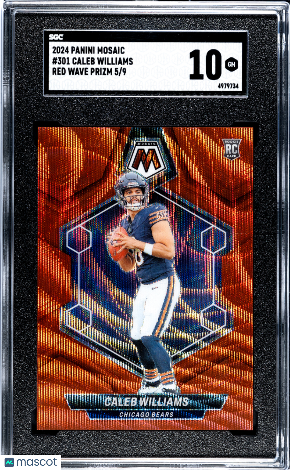 Sports Panini 2024 Panini Mosaic Caleb Williams #301 Red Wave Prizm SGC 10