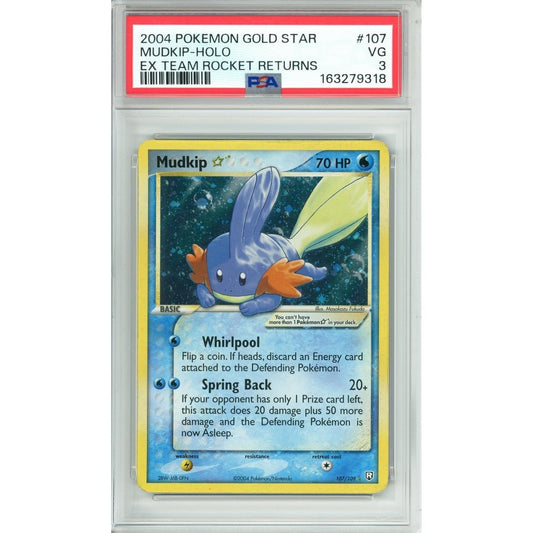 Pokémon Pokemon Graded: Mudkip Gold Star 107/109 EX Team Rocket Returns (2004) PSA 3