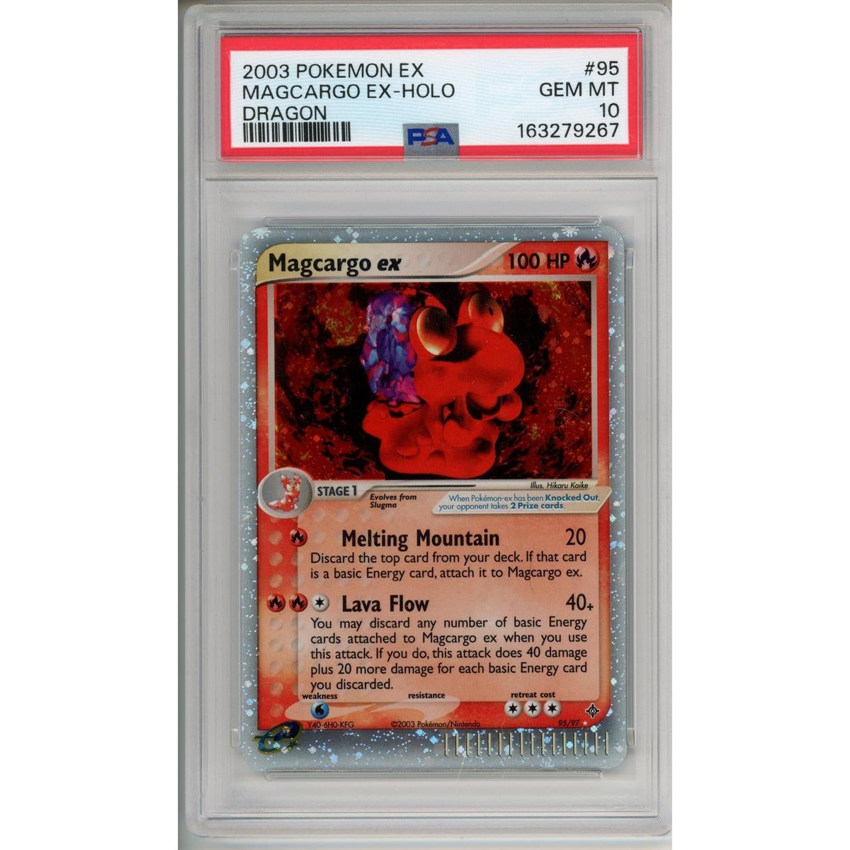 Pokémon Pokemon Graded: Macargo EX- Holo #95 PSA 10