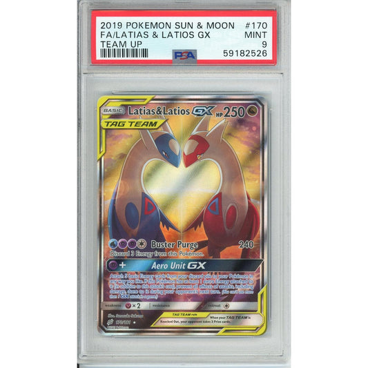 Pokémon Pokemon Graded: Latias & Latios GX 170/181 Sun & Moon Team Up (2019) Full Art Holo PSA 9