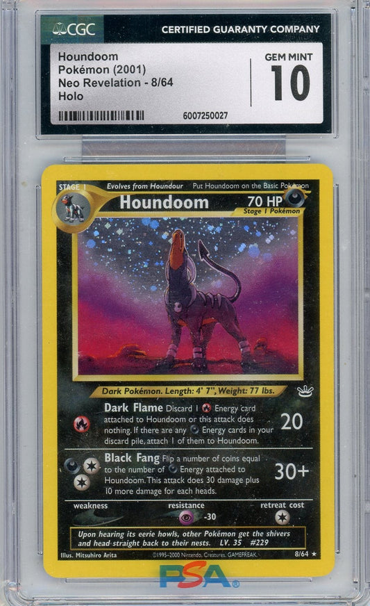 Pokémon Houndoom 2001 Pokemon Neo Revelation Holo #8/64 CGC 10