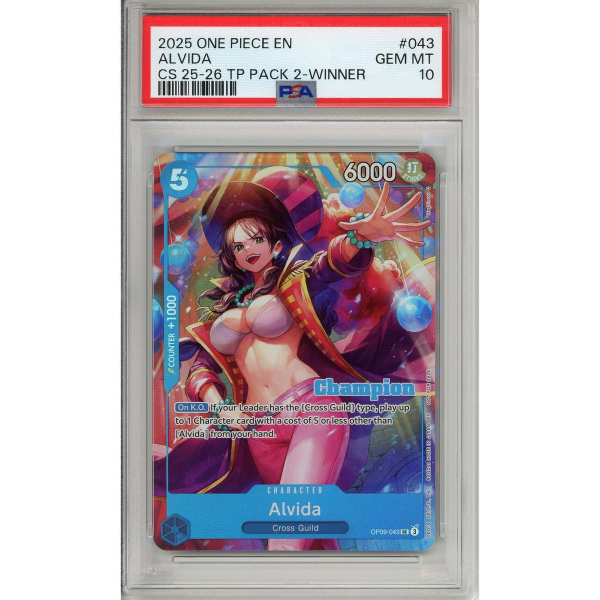 One Piece TCG One Piece Graded: Alvida Op09-043 Championship 25-26 Winner PSA 10