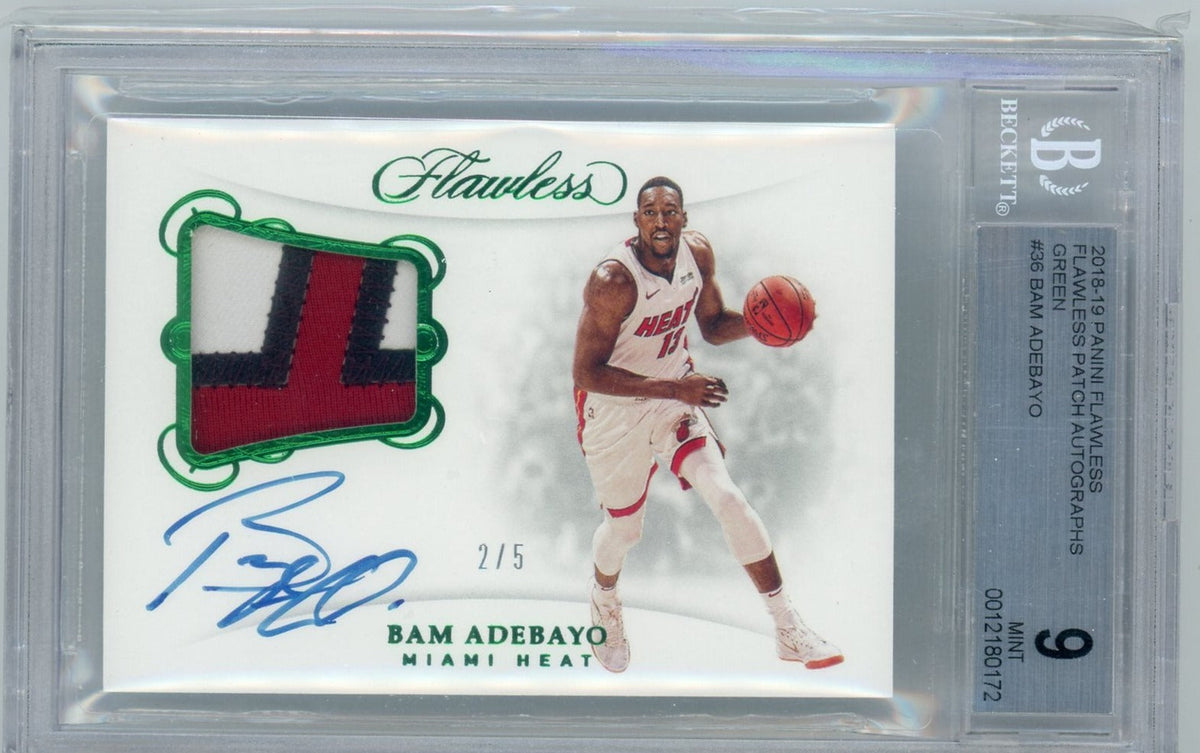 Basketball Panini 2018-19 Panini Flawless Patch Autographs Green Bam Adebayo BGS 9 (2/5)