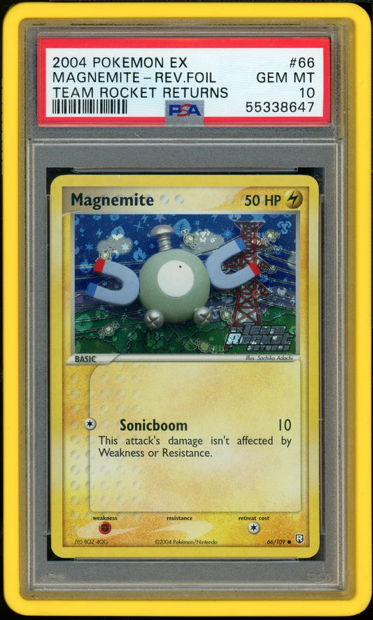 Pokémon PSA 10 Magnemite Team Rocket Returns Rev Holo