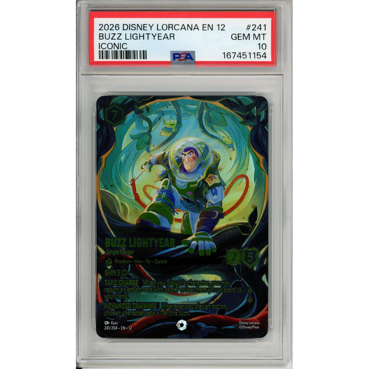 Disney Lorcana Lorcana Graded: Buzz Lightyear Jungle Ranger 241/204 Wilds Unknown (2026) PSA 10