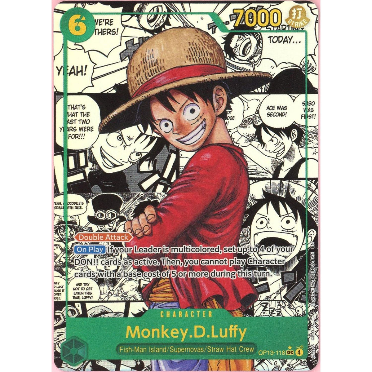 One Piece TCG One Piece Single: Monkey D. Luffy Manga Op13-118 Carrying On His Will (2025) NM
