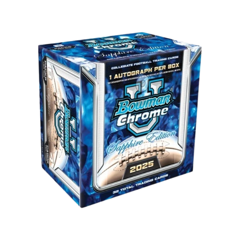 Baseball Bowman 2025 Bowman Chrome University Football Sapphire Edition Hobby 10 Box Case