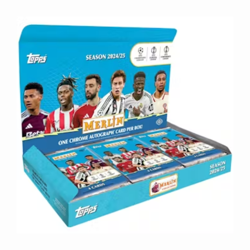 Soccer Topps 2024/25 Topps Chrome Merlin Uefa Club Competitions Soccer Hobby 12 Box Case