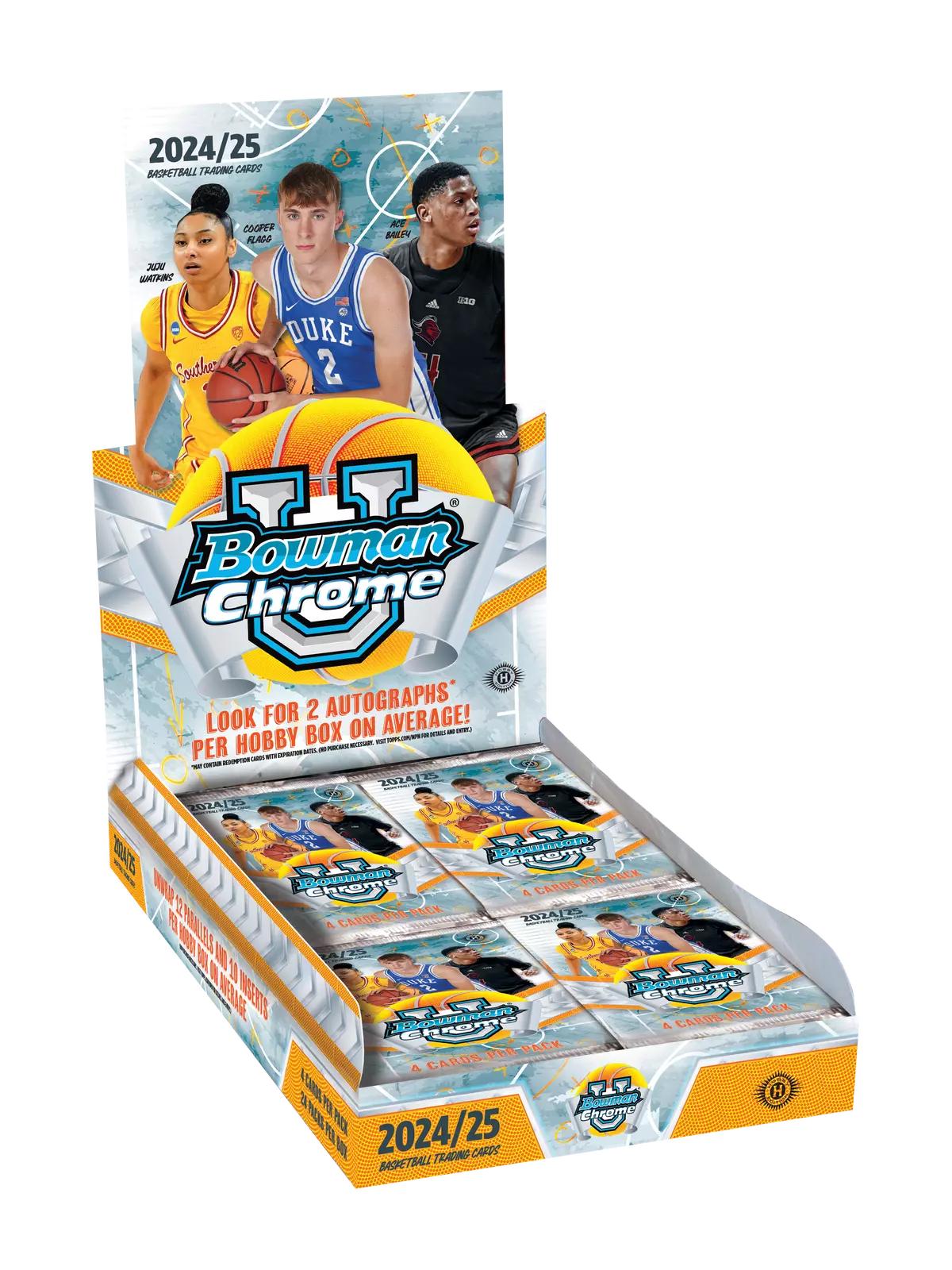 Basketball Topps 2024-25 Bowman Chrome University Basketball Hobby 12 Box Case